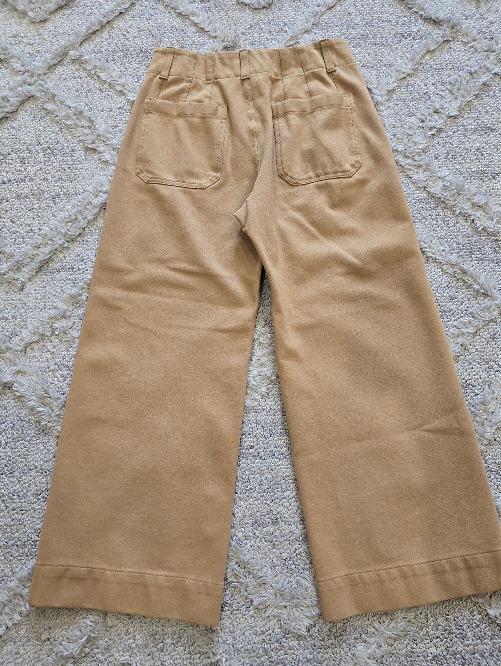 Maeve Anthropologie Colette Cropped Wide-Leg Pants: Ponte Edition Khaki Tan 28 - Picture 8 of 8